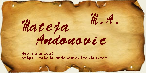 Mateja Andonović vizit kartica